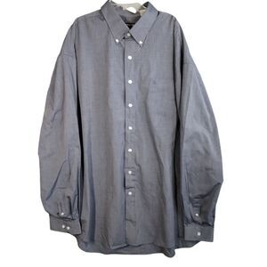 Stetson Men's‎ 3XL Shirt Long Sleeve Button Down Grayish Blue Cotton Preppy